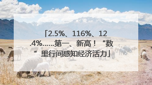 2.5%、116%、12.4%……第一、新高！“数”里行间感知经济活力