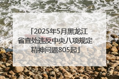 2025年5月黑龙江省查处违反中央八项规定精神问题805起