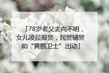 78岁老父去向不明，女儿凌晨报警，民警辅警和“黄鹤卫士”出动