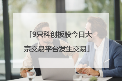 9只科创板股今日大宗交易平台发生交易