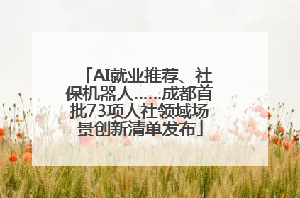 AI就业推荐、社保机器人……成都首批73项人社领域场景创新清单发布