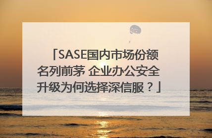 SASE国内市场份额名列前茅 企业办公安全升级为何选择深信服？